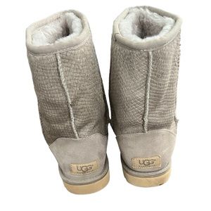 Ugg Classic Short Calf Hair Brown Oyster Fur Leather boots